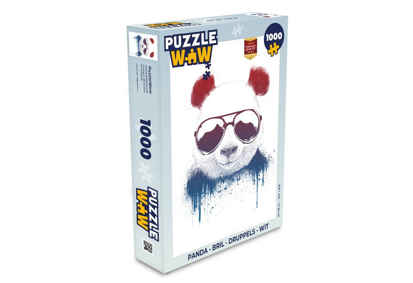 MuchoWow Puzzle Panda - Sonnenbrille - Aquarell, 1000 Puzzleteile, Foto-Puzzle, Bilderrätsel, Puzzlespiele, Klassisch von MuchoWow