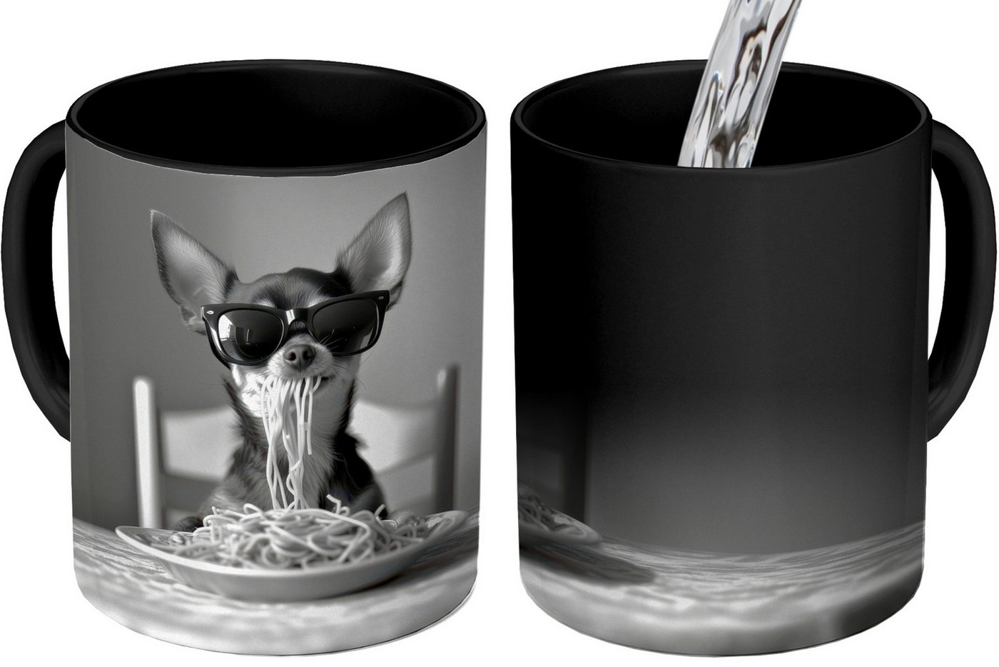 MuchoWow Tasse Chihuahua - Hund - Sonnenbrille - Humorvoll - Schwarz - Weiß - Spaghet, Keramik, Farbwechsel, Kaffee Tassen, Teetasse, Zaubertasse, Geschenk MuchoWow Tasse Chihuahua - Hund - Sonnenbrille - Humorvoll - Schwarz - Weiß - Spaghet, Keramik, Farbwechsel, Kaffee Tassen, Teetasse, Zaubertasse, Geschenk von MuchoWow