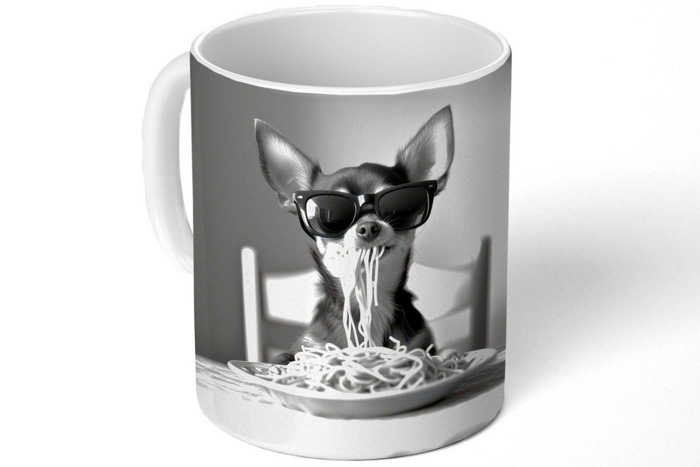 MuchoWow Tasse Chihuahua - Hund - Sonnenbrille - Humorvoll - Schwarz - Weiß - Spaghet MuchoWow Tasse Chihuahua - Hund - Sonnenbrille - Humorvoll - Schwarz - Weiß - Spaghet von MuchoWow