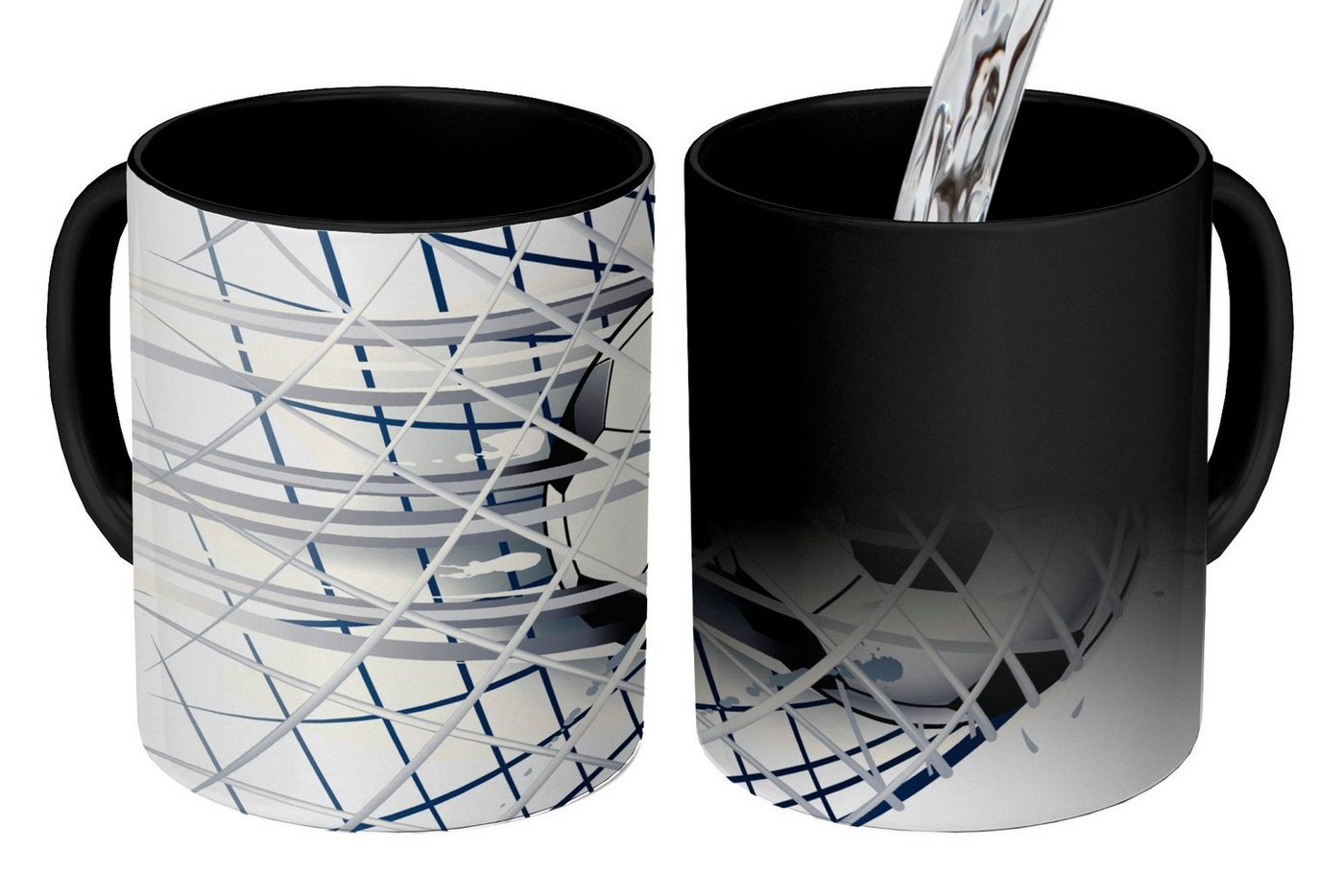 MuchoWow Tasse Eine Illustration eines Fußballs, der ins Tor geht - Jungen - Mädchen, Keramik, Farbwechsel, Kaffee Tassen, Teetasse, Zaubertasse, Geschenk MuchoWow Tasse Eine Illustration eines Fußballs, der ins Tor geht - Jungen - Mädchen, Keramik, Farbwechsel, Kaffee Tassen, Teetasse, Zaubertasse, Geschenk von MuchoWow