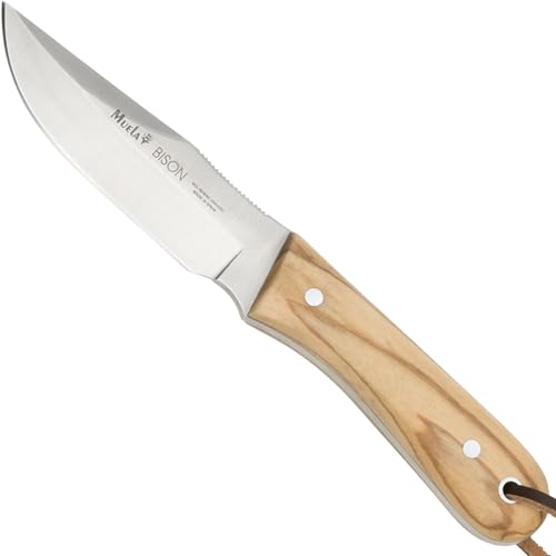 Muela Unisex – Erwachsene Messer Bison Olivenholzg, Silber, one Size von Muela