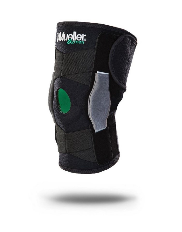 Mueller Sports Medicine Kniebandage Greenline Adjustable Hinged Knee Brace, aus recycelten Materialen, Universalgröße von Mueller Sports Medicine