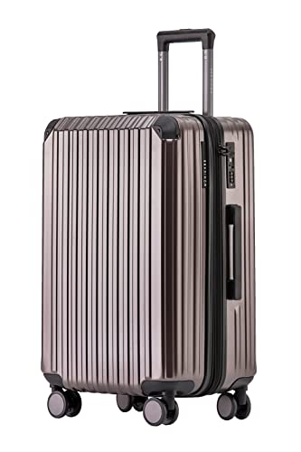 Münicase M816 TSA-Schloss Koffer Reisekoffer Trolley Kofferset Hardschale Boardcase (Coffee, Mittler Koffer) von Münicase