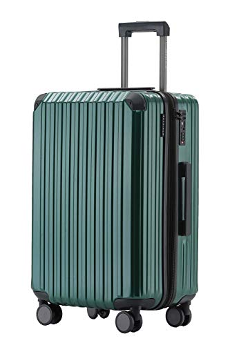 Münicase M816 TSA-Schloß Koffer Reisekoffer Trolley Kofferset Hardschale Boardcase Handgepäck (Dunkelgreen, Mittler Koffer) von Münicase
