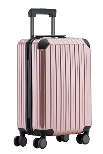 Münicase M816 TSA-Schloß Koffer Reisekoffer Trolley Kofferset Hardschale Boardcase Handgepäck (Rosagold, Kleiner Koffer) von Münicase