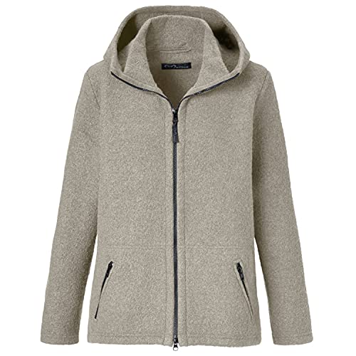 Mufflon Damen Wolljacke Mu- Nele W100 mit Kapuze Stone beige - XS von Mufflon