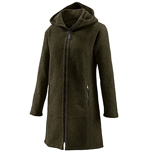 Mufflon Damen-Wollmantel Mu-Jana W100 mit Kapuze Forest Oliv grün - XS Mufflon Damen-Wollmantel Mu-Jana W100 mit Kapuze Forest Oliv grün - XS von Mufflon
