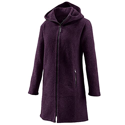 Mufflon Damen-Wollmantel Mu-Jana W100 mit Kapuze lila - XL von Mufflon