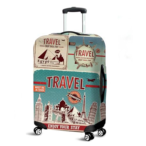 Muiuou Koffer SchutzhüLle, Elastisch KofferschutzhüLle Gepäck Cover Reisekoffer Hülle Trolley Case Schutzhülle Luggage Cover Waschbare Staubdichte Kofferbezug (XL (30-32 Zoll),Stil 9) von Muiuou