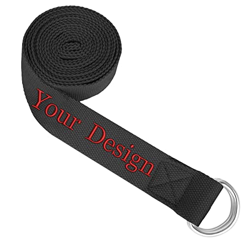 Muka Custom Yoga Stretch Strap, personalisierter Trainingsgürtel aus Baumwolle mit Verstellbarer D-Ring-Schnalle von Muka