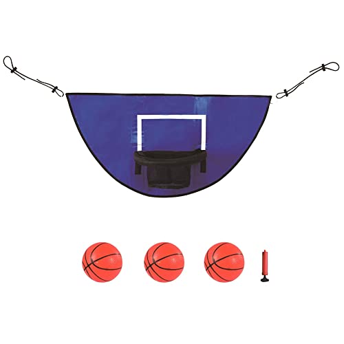 Mukudlt Trampolin Basketballkorb Blau Basketballständer PVC Basketballständer mit Mini-Basketball einfach zu installieren Basketballkorb Trampolin für Breakaway Safe Dunking von Mukudlt