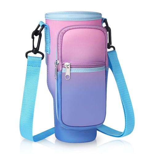 MultiValue Wasserflaschenhalter Tragetasche für Stanley Cup, Schicke Trinkflasche Halter mit Riemen & Handy-Tasche, Wasserflasche Beuteltasche passt Stanley 40oz Tumbler (Rosa + Violett) MultiValue Wasserflaschenhalter Tragetasche für Stanley Cup, Schicke Trinkflasche Halter mit Riemen & Handy-Tasche, Wasserflasche Beuteltasche passt Stanley 40oz Tumbler (Rosa + Violett) von MultiValue