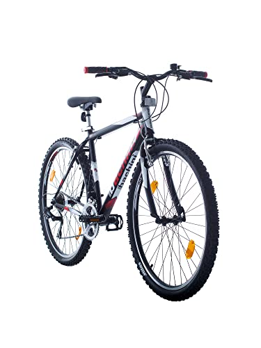 Multibrand Probike PRO 27.5 Zoll Fahrrad Mountainbike Shimano 21 Gang, Herren, Damen, Jungen geeignet ab 170-185 cm (Schwarz Rot Matt) von Multibrand Distribution