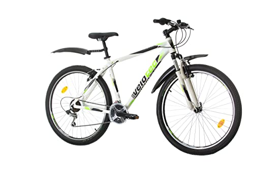 Multibrand Probike PRO 27.5 Zoll Fahrrad Mountainbike Shimano 21 Gang, Herren, Damen, Jungen geeignet ab 170-185 cm (Weiß Grün) von Multibrand Distribution