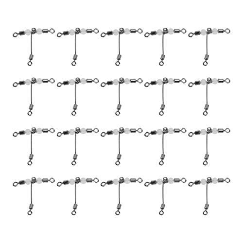 Multizenic 20 Stück T-förmige leuchtende Angeln, 3-Wege-Kreuzschnur-Roller mit hochhellen Perlen, Robustes Edelstahl- und Kupfermaterial, für alle Arten des Angelns (8 * 10) von Multizenic