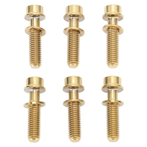 Multizenic 6PCS Bike Stem Bolts, Alloy M5x20mm, Lightweight and High Strength, with Washers, for Mountain Bikes and Road Bikes, Secure Connection, Resistant (Gold) von Multizenic