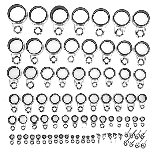 Teleskop-Surf-Casting-Rutenführungs-Spitzen-Reparaturset, Edelstahl- und Keramikring-Set, robust und verschleißfest, schützt die Angelschnur, tragen, von Multizenic