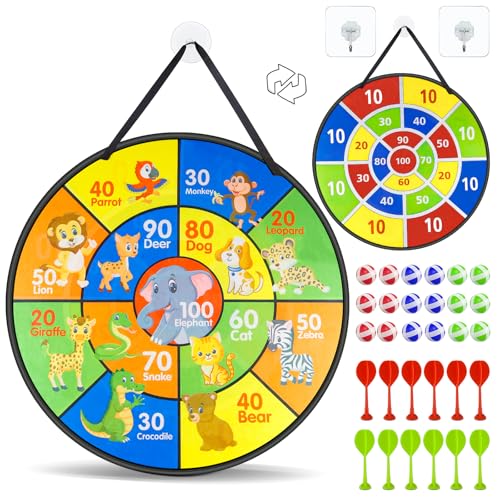 Klett Dartscheibe Kinder 72cm Dart Board Doppelseitige Dartspiel mit 18 klettballspiel wurfspiel Kinder Bälle und 12 Darts Indoor Outdoor Sport Fun Party Game für Kinder Geschenke Klett Dartscheibe Kinder 72cm Dart Board Doppelseitige Dartspiel mit 18 klettballspiel wurfspiel Kinder Bälle und 12 Darts Indoor Outdoor Sport Fun Party Game für Kinder Geschenke von Mumjooyi