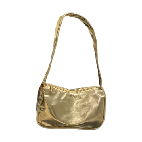 Mumuve 2023 Neue Umhängetasche PU Tasche Vielseitige Trendige Achseltasche Ledertasche Unterarmtasche für Mädchen Frauen Mode, gold, As shown in the picture (1-3cm error) von Mumuve