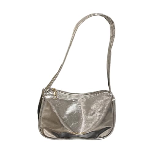 Mumuve 2023 Neue Umhängetasche PU Tasche Vielseitige Trendige Achseltasche Ledertasche Unterarmtasche für Mädchen Frauen Mode, silber, As shown in the picture (1-3cm error) von Mumuve