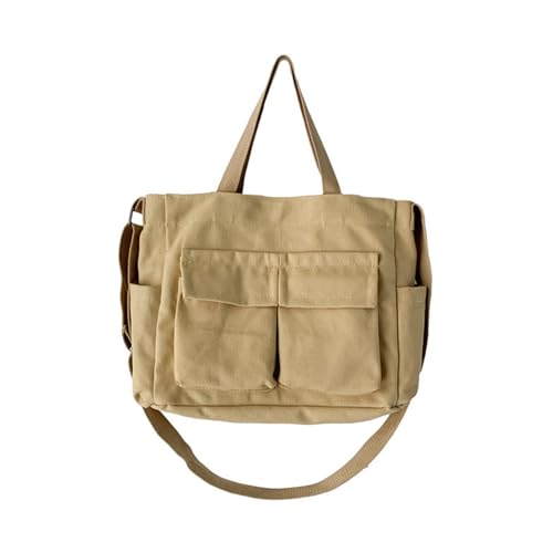 Mumuve 2023 Umhängetasche aus Segeltuch, Schultertasche für Damen und Mädchen, lässige Tasche, modische Schultasche, Buch, khaki, As shown in the picture (error 1-3cm) von Mumuve