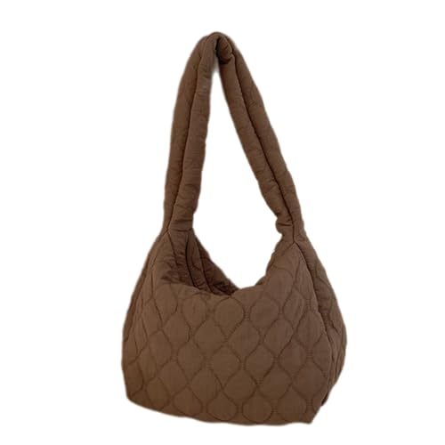 Mumuve 2024 Nylon Knödeltasche für Damen und Mädchen, große Kapazität, gesteppte Umhängetasche, modisch, trendig, vielseitig einsetzbar, coffee, 25*10*27cm von Mumuve