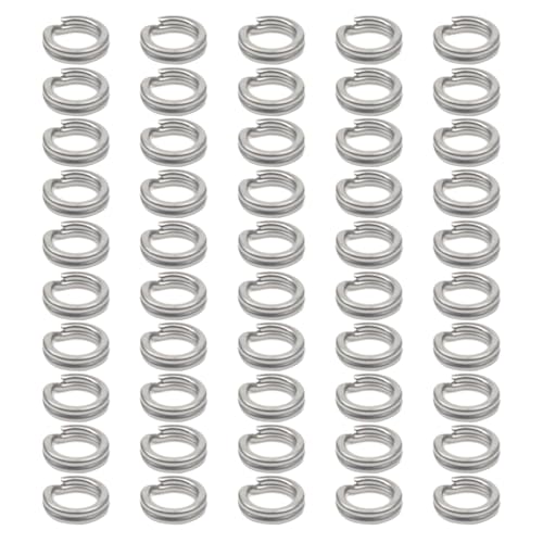 Mumuve 50 Teile Drillinge Terminals Tackles Anschlüsse Angeln Split Angeln Edelstahl Split von Mumuve