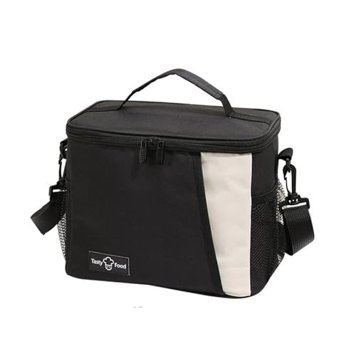 Mumuve Isolierte Lunchtasche für Erwachsene, Teenager, Arbeit, Büro, Reisen, Wandern, Handtasche, Lebensmitteltasche, Schwarz , As shown in the picture (error 1-3cm) von Mumuve