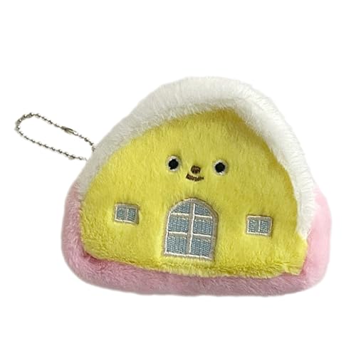 Mumuve Little House Münzgeldbörse, Spielzeugtasche, Kleingeldbörse für Mädchen, schöne Plüsch-Kopfhörer-Aufbewahrungstasche, Kindermünze, gelb, Size: about 10x12cm/3.94x4.72'' von Mumuve