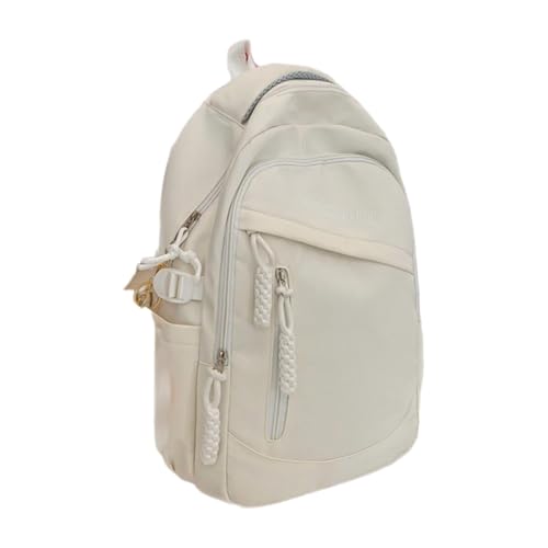 Mumuve Modischer koreanischer Nylon-Rucksack für Studenten, Schultasche, große Kapazität, Reisetaschen mit mehreren, weiß, As shown in the picture (1-3cm error) von Mumuve