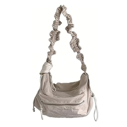 Mumuve Schultertasche mit großem Fassungsvermögen für Damen, modische Umhängetasche, Nylon, lässige Umhängetasche mit gerüschtem Riemen für den täglichen Gebrauch, khaki, As shown in the picture von Mumuve