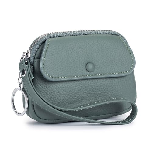 Mumuve Stilvolle und tragbare Münzbörse für Damen und Herren, Schlüsselanhänger, Geldtasche, Kleingeldtasche, solide Geldbörse für den täglichen Gebrauch, grün, 13*3*10.5CM von Mumuve