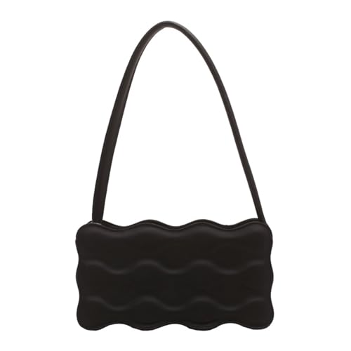 Mumuve Stilvolle und vielseitige Unterarmtaschen für Damen, Schultertasche, gewellte Handtasche für den täglichen Ausflug, Schwarz , As shown in the picture (error 1-3cm) von Mumuve