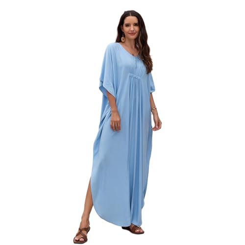 Mumuve Strand-Kaftan-Kleid für Damen, kurzärmelig, Badeanzug, volle Länge, Kaftankleid, Badeanzug von Mumuve