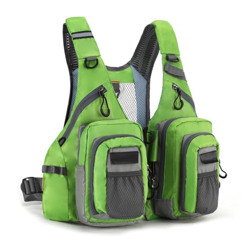 Verstellbare Fliegenfischweste, Outdoor-Netz, Angelweste, Angeltasche, leichte Brusttasche, Angelausrüstungsrucksack von Mumuve