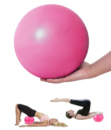 Mupack Gymnastikball Klein Pilates Ball - 25 cm Yoga Pilates Ball Kleine Übung Ball, Gymnastikball inkl Ballpumpe, Rutschfester&Superleichter Soft Pilates Ball, Fitness Ball für Yoga,Heim, Büro(Pink) von Mupack