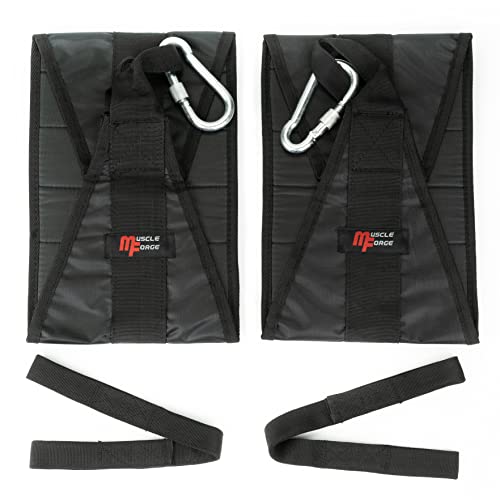 MuscleForge® Bauchmuskelschlaufen für ABS-Muskeltraining, Armschlaufen für Bauchtraining, AB Straps for pull-up bar, Beinheben Schlaufen für das Training zu Hause und im Fitnessstudio von MuscleForge