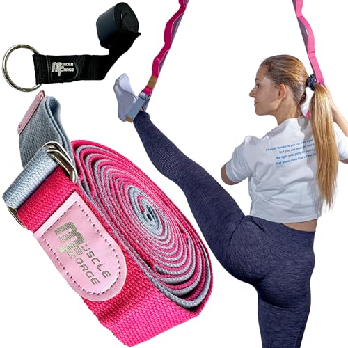 MuscleForge® Yogagurt für Dehnung, Beinstrecker Joga Gurt mit Schlaufen und Türhaken, Yoga gurt für Beinstrecktraining, Ballett und Kampfsport MuscleForge® Yogagurt für Dehnung, Beinstrecker Joga Gurt mit Schlaufen und Türhaken, Yoga gurt für Beinstrecktraining, Ballett und Kampfsport von MuscleForge
