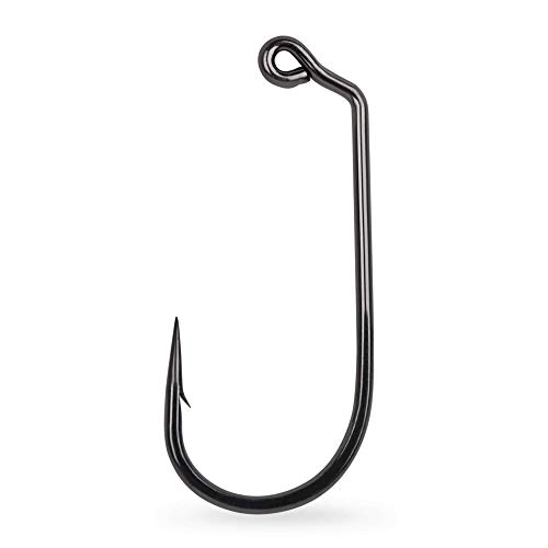 Mustad 60 breite Biegungen, 2 x Starke, geschmiedete Jighaken (1000 Stück), Schwarz/Nickel, Größe 8/0 von Mustad