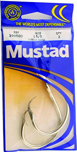 Mustad Classic 2 extra Starke Duratin-Angelhaken, stark für schwere Thunfisch, weniger Tiefe Haken zum Fangen und Lösen, Größe 15/0, 2 Stück von Mustad