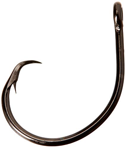 Mustad Classic 39944 Standard Wire Demon Perfect In Line Wide Gap Circle Hook | Salzwasser Süßwasserhaken für Thunfisch, Wels, Barsch und mehr, Größe 3/0, 50 Stück, Schwarz Nickel von Mustad