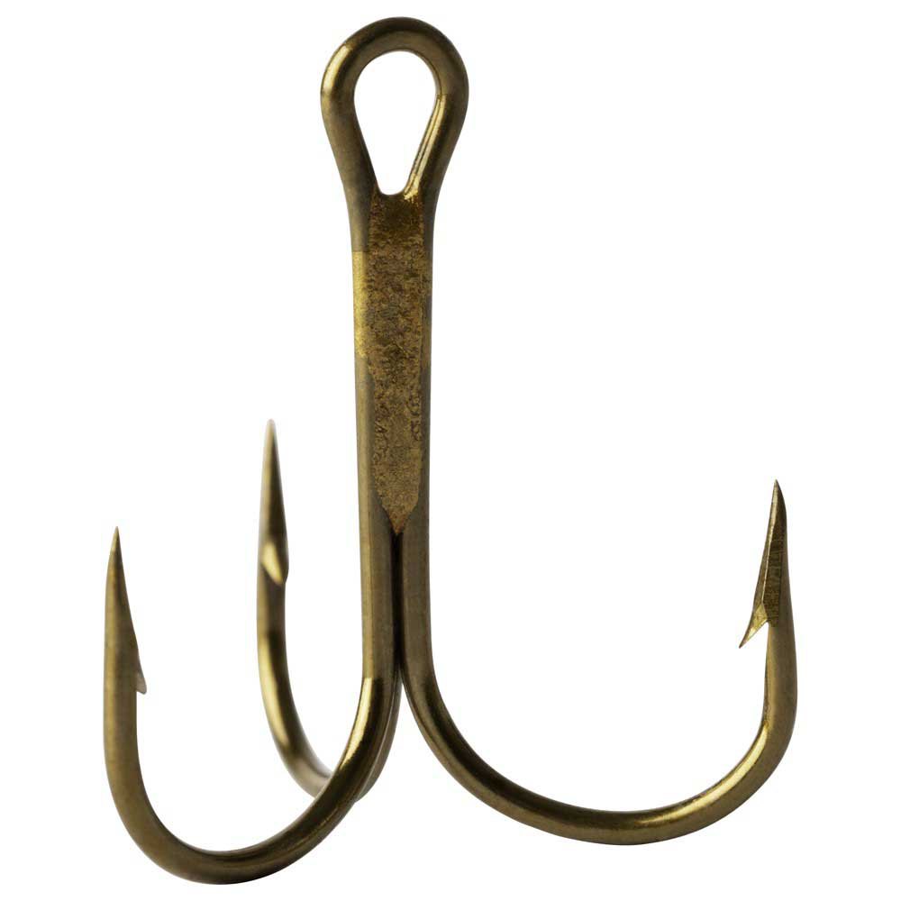 Mustad Round Treble Hook Golden 1/0 von Mustad