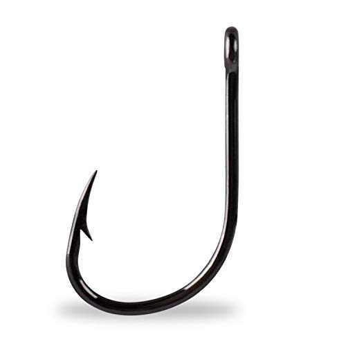 Mustad Ultra Point Angelhaken mit langem Schaft, Kirbed Point Big Gun (3 Stück), schwarzes Nickel, Größe 9/0 von Mustad