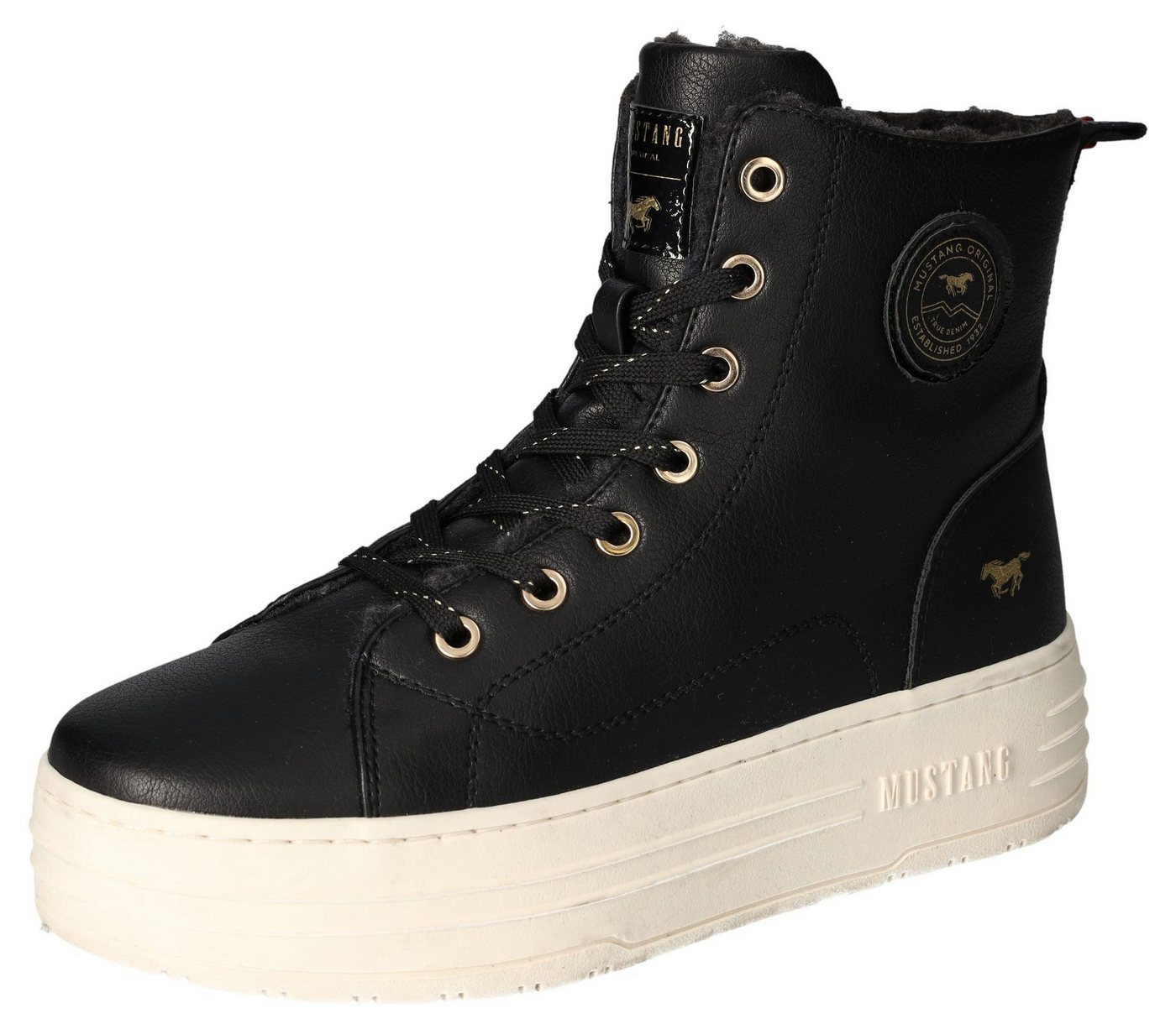 Mustang Shoes Winterboots, Plateauboots, Stiefelette, High top Sneaker mit Innenreißverschluss Mustang Shoes Winterboots, Plateauboots, Stiefelette, High top Sneaker mit Innenreißverschluss von Mustang Shoes