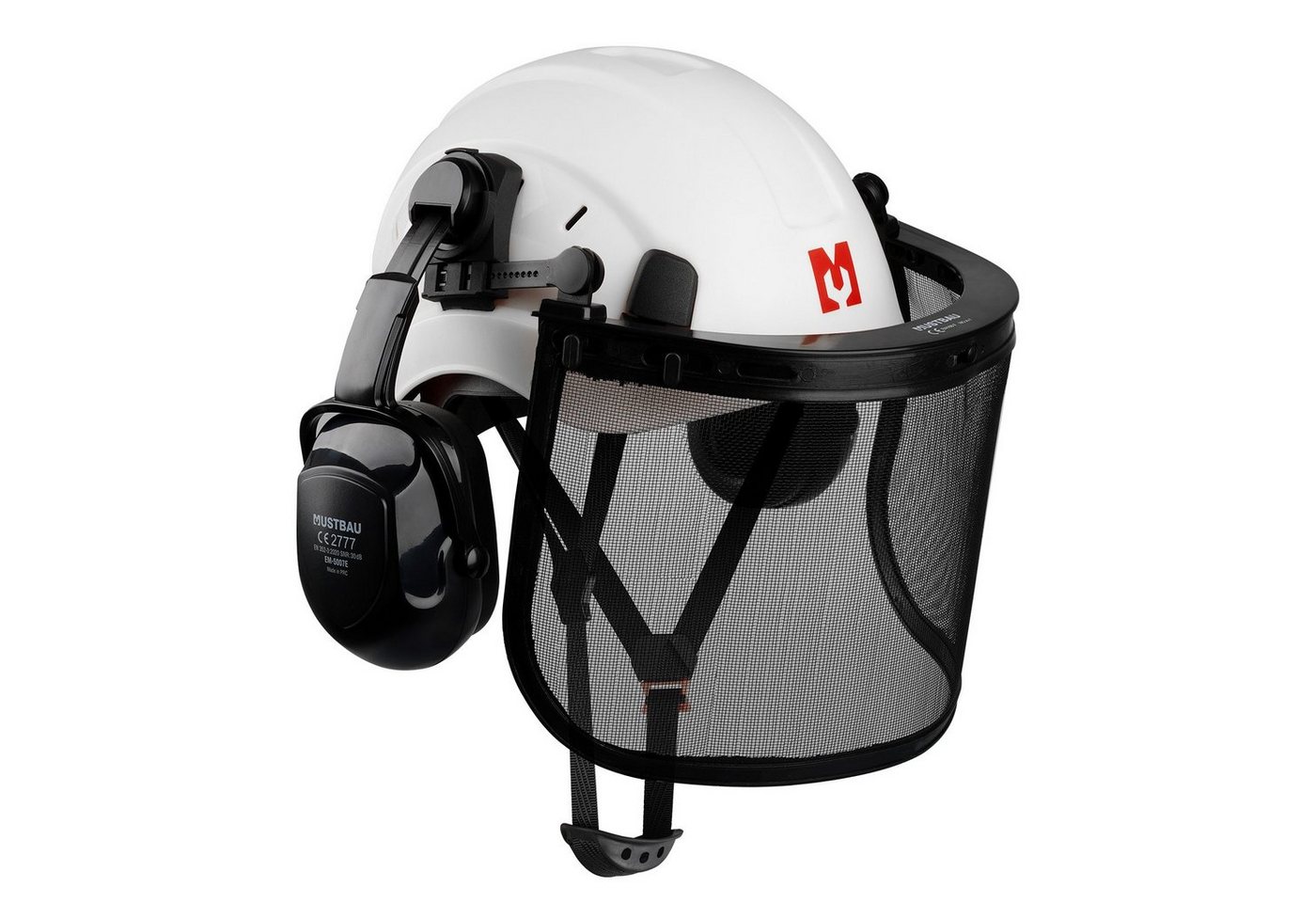 Mustbau Schutzhelm, Arbeitshelm Set mit Ohrschützer und Netzvisier Mustbau Schutzhelm, Arbeitshelm Set mit Ohrschützer und Netzvisier von Mustbau