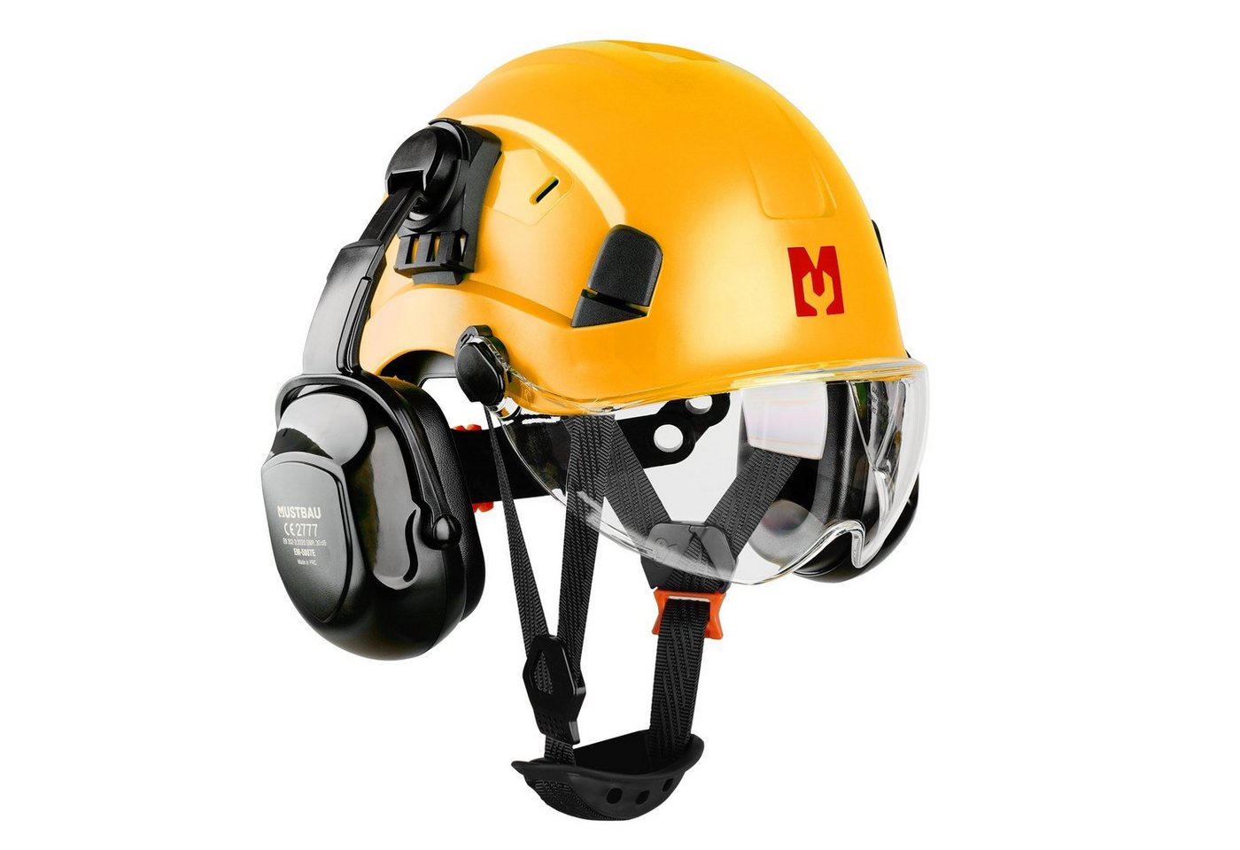 Mustbau Schutzhelm EN397, Arbeitshelm Mit Ohrschutz und Schutzbrille Set, ABS, 53- 63cm verstellbar Mustbau Schutzhelm EN397, Arbeitshelm Mit Ohrschutz und Schutzbrille Set, ABS, 53- 63cm verstellbar von Mustbau