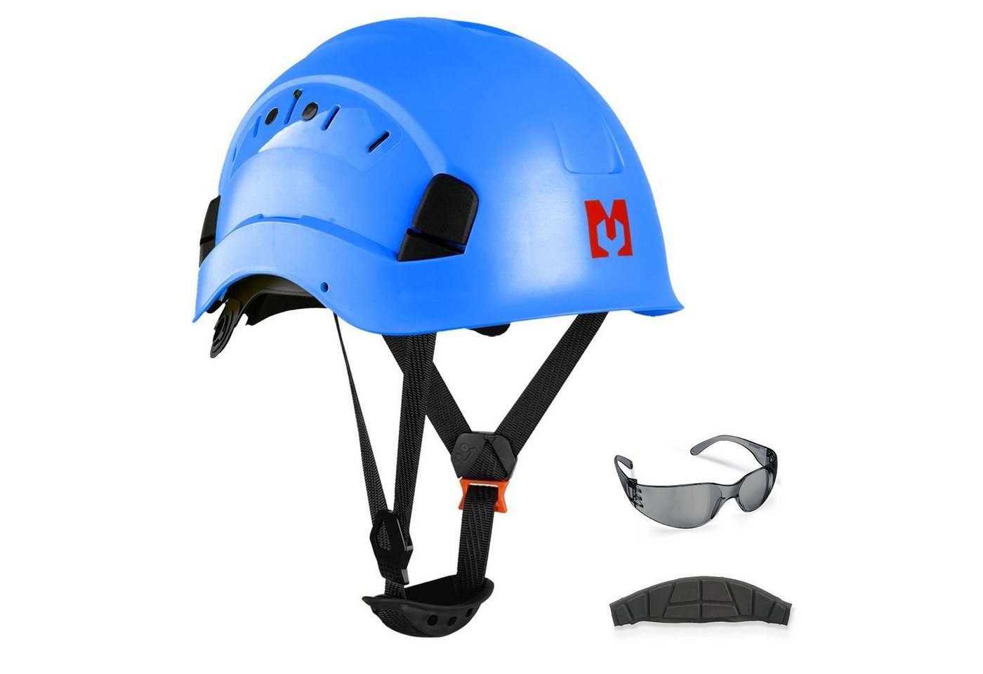 Mustbau Schutzhelm Arbeitshelm, EN397, ABS-Material, 53-63cm Verstellbarer Kopfumfang, Sicherheitshelm Bauhelm mit Anti-Beschlag-Brille und Schweißband Mustbau Schutzhelm Arbeitshelm, EN397, ABS-Material, 53-63cm Verstellbarer Kopfumfang, Sicherheitshelm Bauhelm mit Anti-Beschlag-Brille und Schweißband von Mustbau