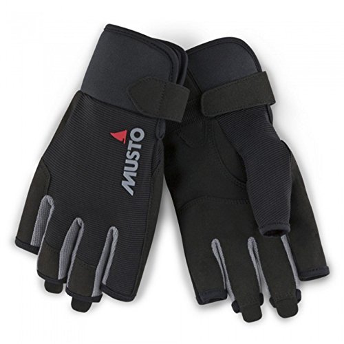 Musto Essential Sailing Kurze Fingerhandschuhe in Schwarz - Erwachsene Unisex - Strapazierfähige und Flexible Handschuhe für Sommerwetter von Musto