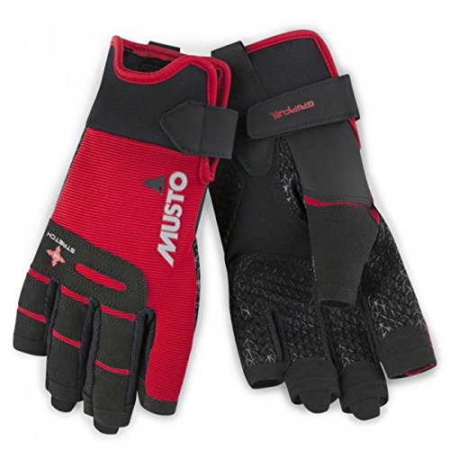 Musto Perfomance Segeln Yachting und Jolle Kurzfingerhandschuhe Rot - Erwachsene Unisex - Leichtgewicht. Atmungsaktiv - Leichtes Stretch von Musto