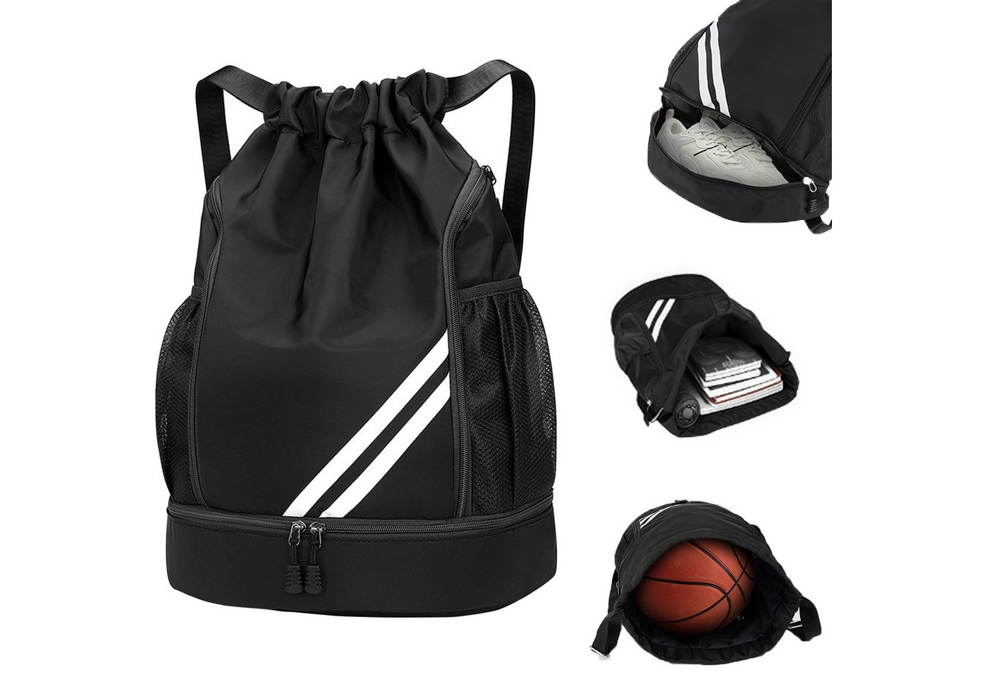 Mutig Freizeittasche Turnbeutel Freizeittasche Sportbeutel Große Tasche Kapazität Fußball (verstellbar,große Kapazität, Mit Ball und Bodenfach, wasserdicht, Ideal für Damen, Herren, Junioren, Fußball), Ideal for Herren wasserdichter Rucksack von Mutig